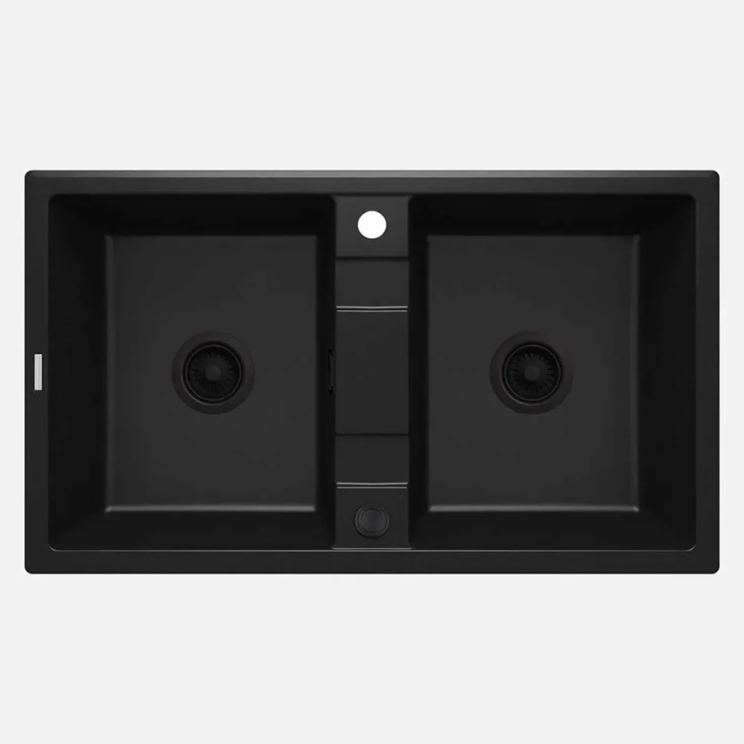 Lavello 2 vasche Idrostile Güines 500x220 mm Nero