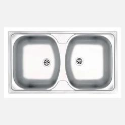 Lavello 2 vasche Idrostile Jatibonico 440x130 mm satinato