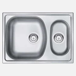 Lavello 1,5 vasche Idrostile Jobabo 440x150 mm acciaio inox