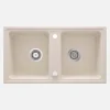 Lavello 2 vasche Idrostile Martí sifone 435x180 mm beige