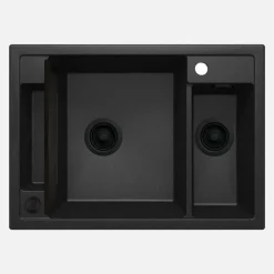 Lavello 1.5 vasche Idrostile Guayos 500x219 mm grafite metallizzata