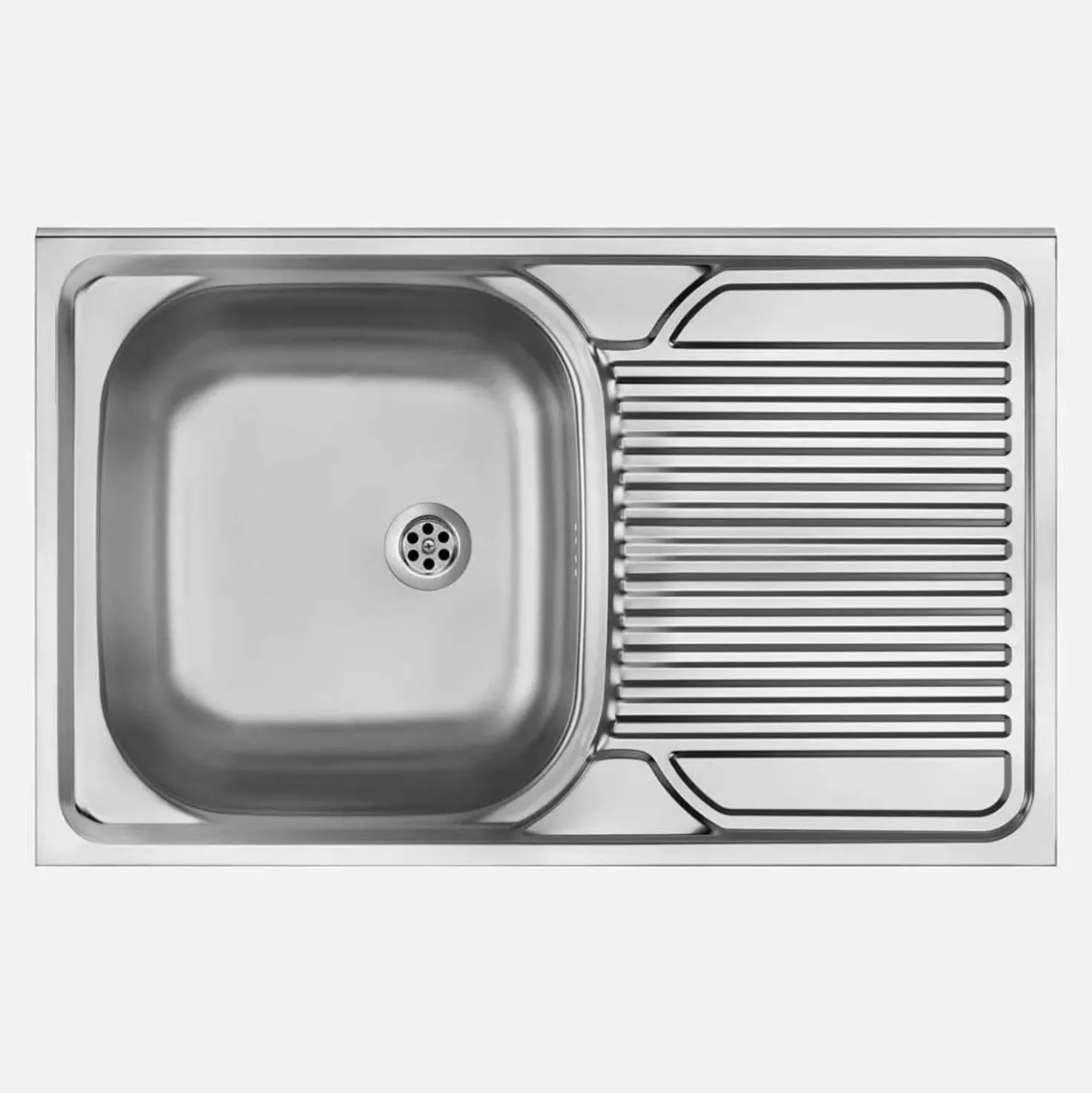 Lavello appoggio 1 vasca rettangolare gocciolatoio dx Guantánamo acciaio inox