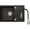 Lavello con rubinetto bocca elastica Idrostile Amancio 440x164 mm Nero cromo