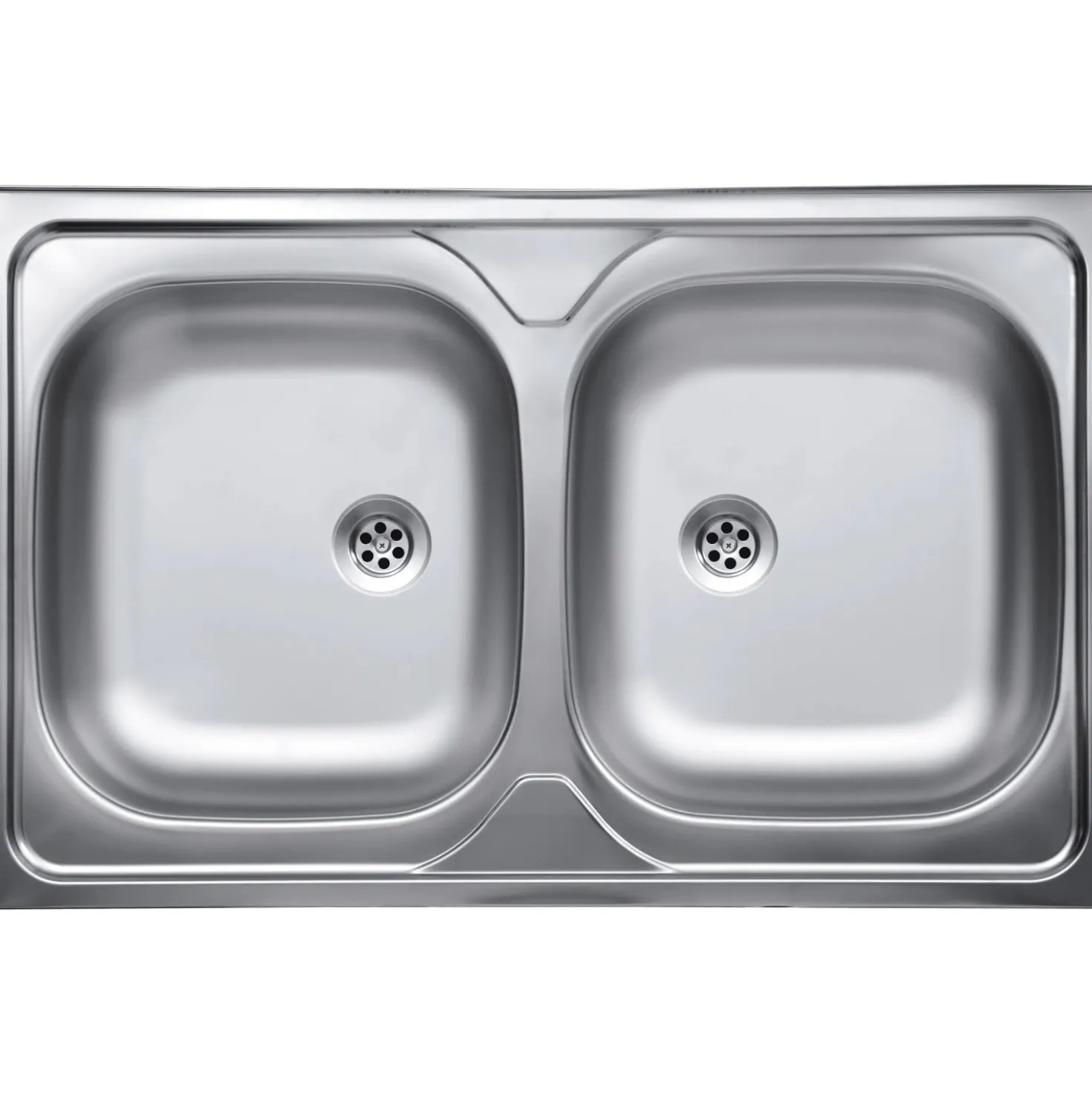 Lavello da appoggio 2 vasche 80 cm inox