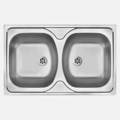 Lavello da appoggio 2 vasche Idrostile Guantánamo 500x140 mm satinato