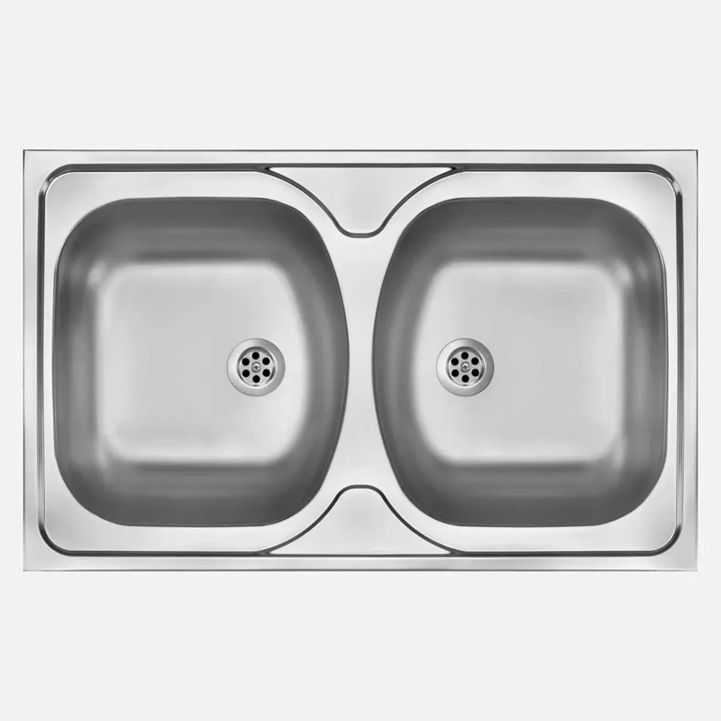 Lavello da appoggio 2 vasche Idrostile Guantánamo 500x140 mm satinato