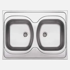 Lavello da appoggio 2 vasche Idrostile Guantánamo 600x140 mm acciaio inox