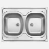 Lavello da appoggio 2 vasche Idrostile Guantánamo 600x130 mm acciaio inox