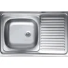 Lavello da appoggio 1 vasca sx 80 cm inox