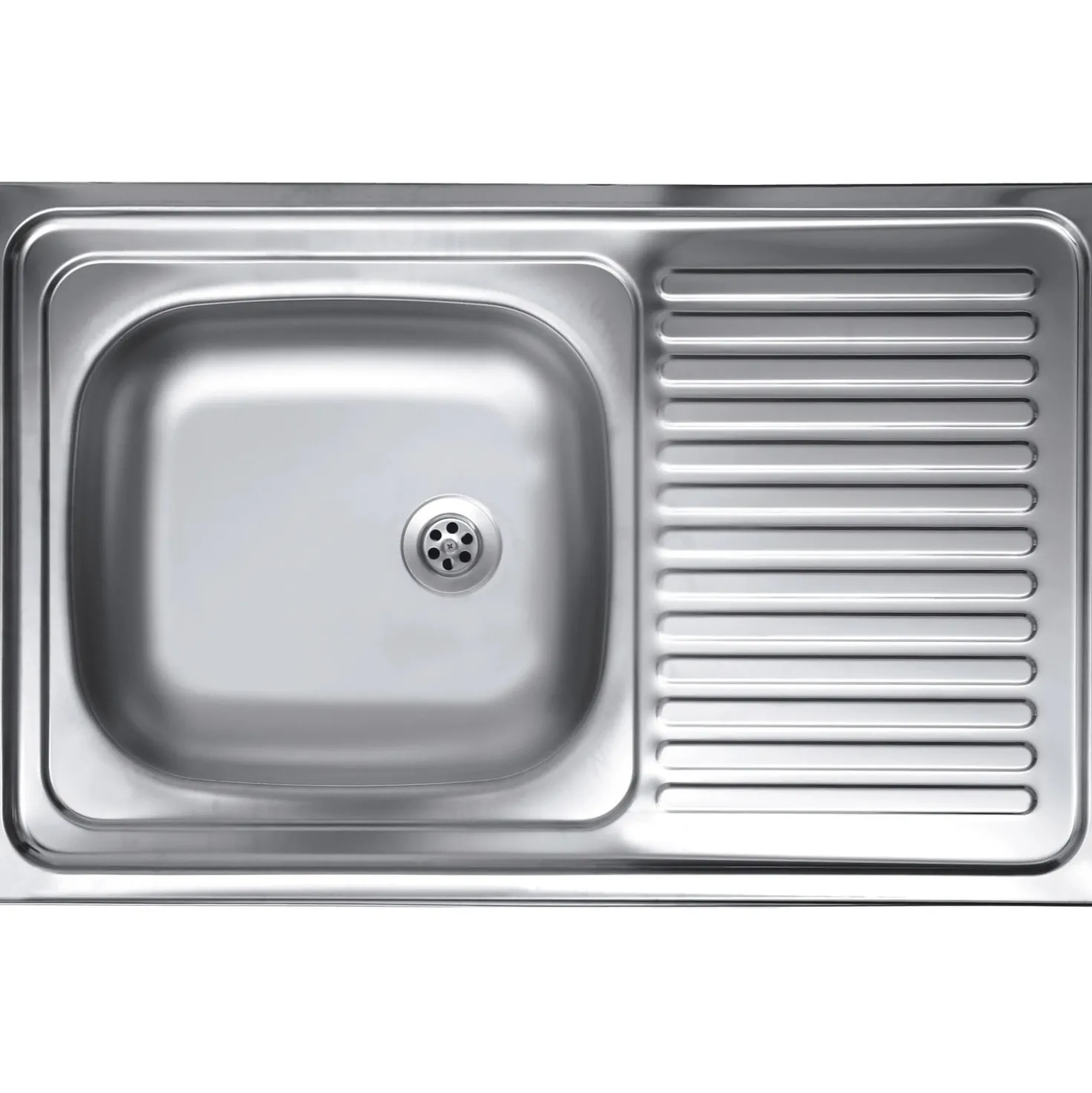 Lavello da appoggio 1 vasca sx 80 cm inox