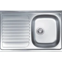 Lavello da incasso 1 vasca dx 79 cm inox