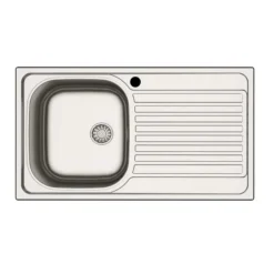 Lavello da incasso 1 vasca sx gocciolatoio dx 86x50 cm inox