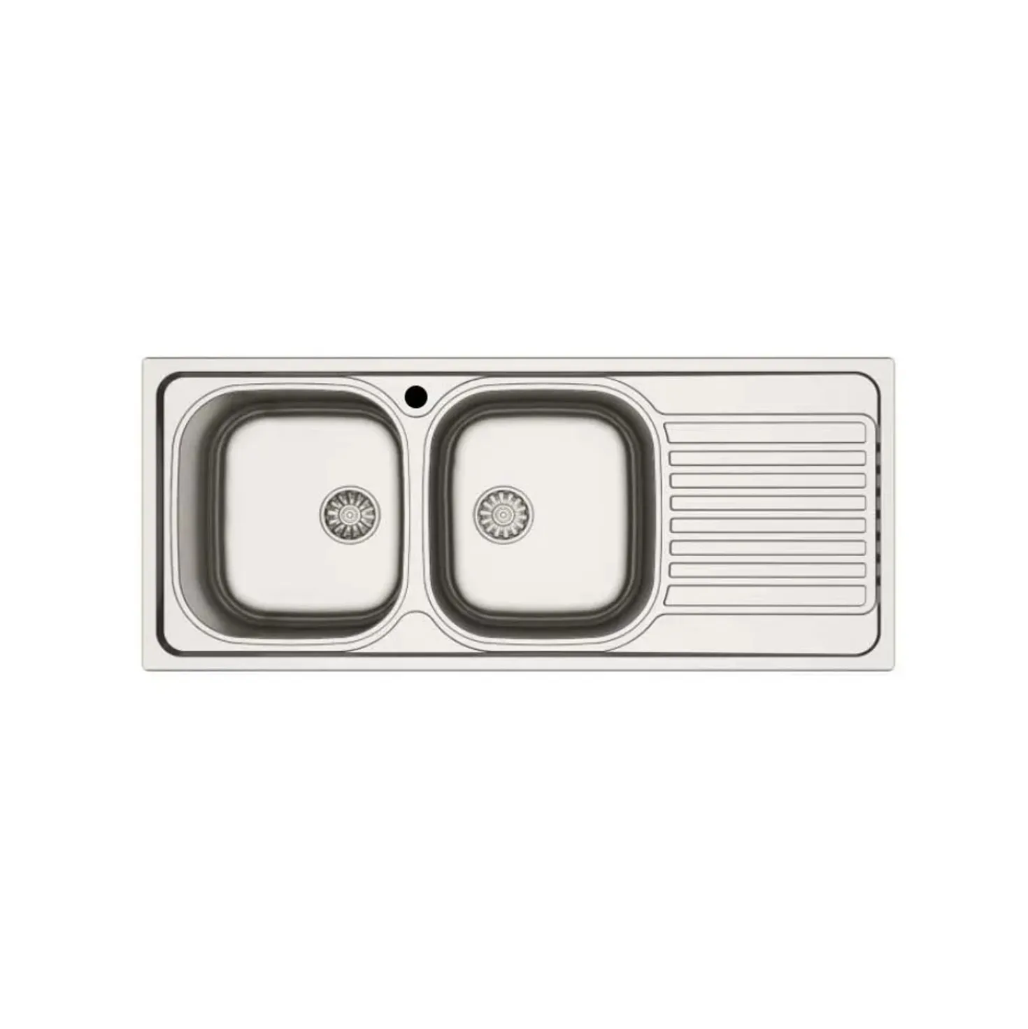 Lavello da incasso 2 vasche sx gocciolatoio dx 116x50 cm inox