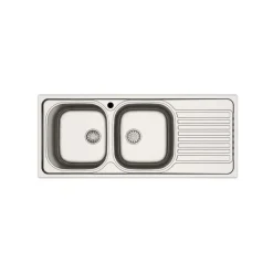 Lavello da incasso 2 vasche sx gocciolatoio dx 116x50 cm inox