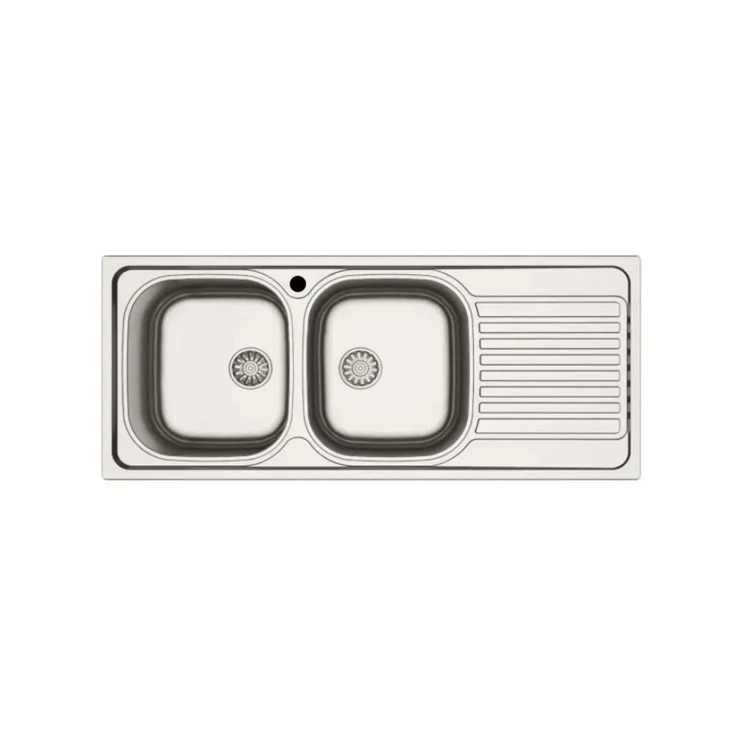 Lavello da incasso 2 vasche sx gocciolatoio dx 116x50 cm inox
