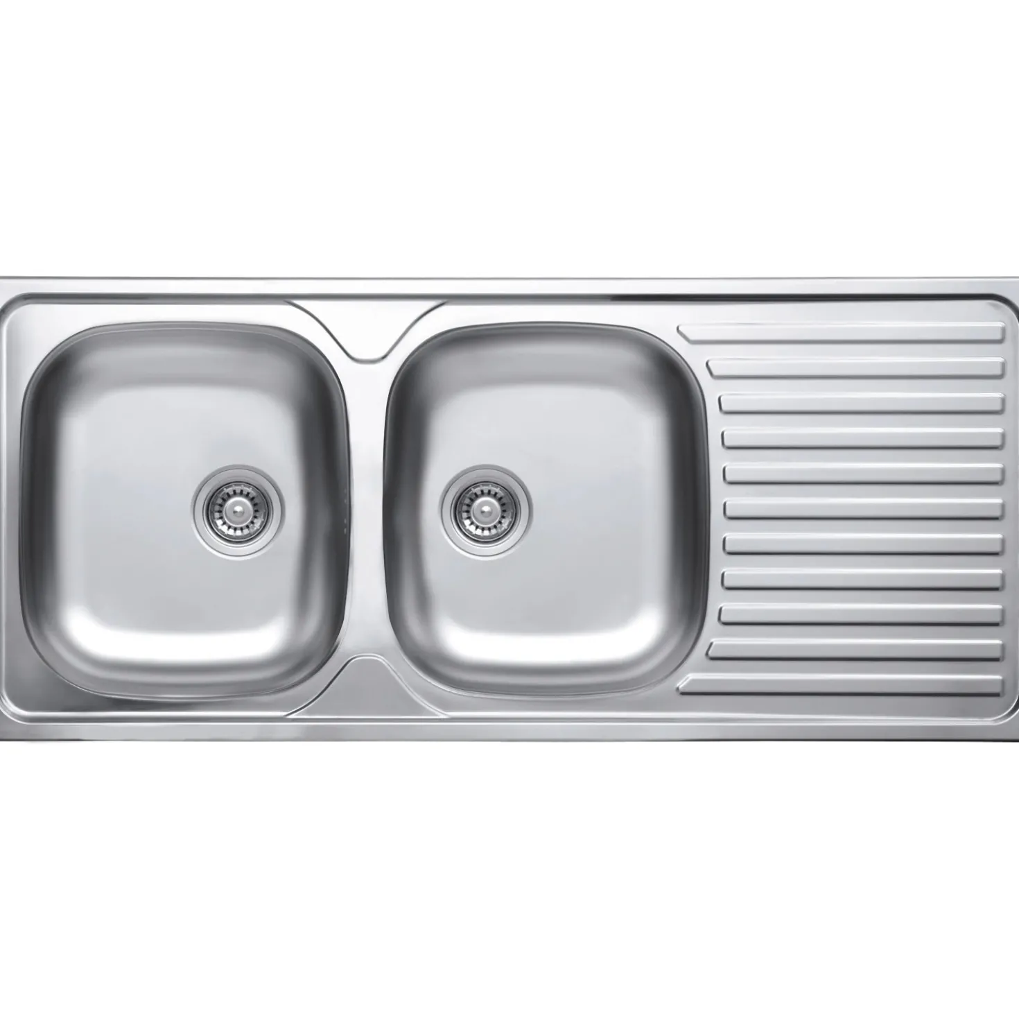 Lavello da incasso 2 vasche sx 116 cm inox