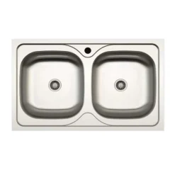 Lavello da incasso 2 vasche 86x50 cm inox