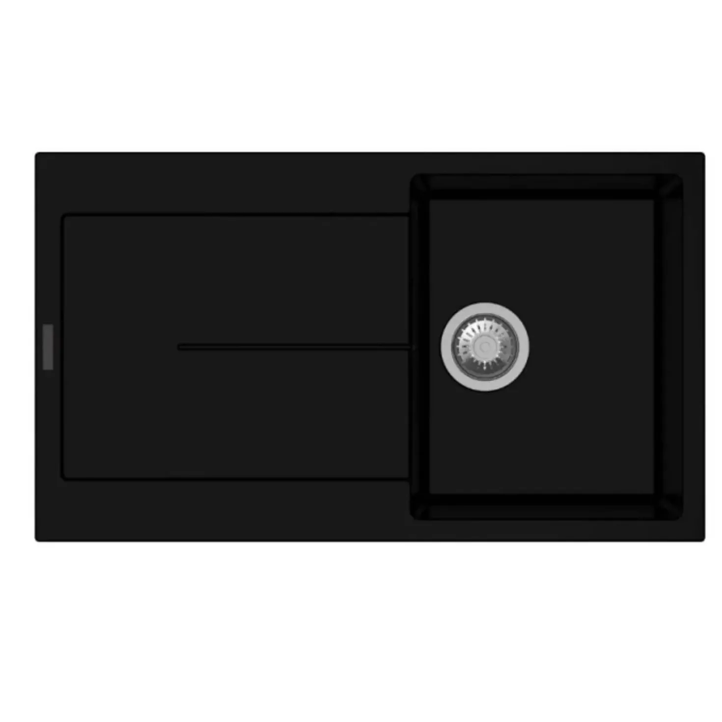 Lavello da incasso in quarzo 1 vasca 86x50 cm nero