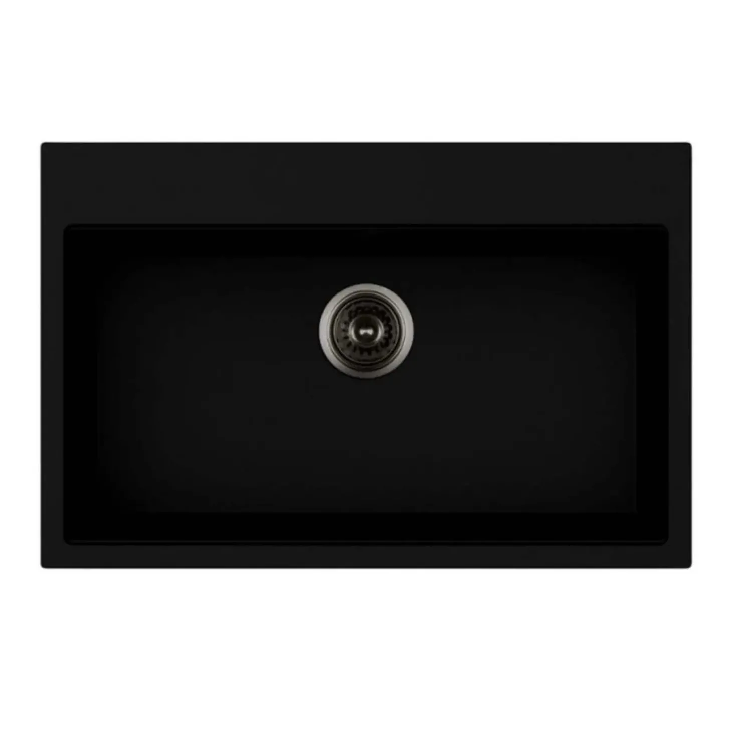 Lavello da incasso in quarzo 1 vasca 78x51 cm nero