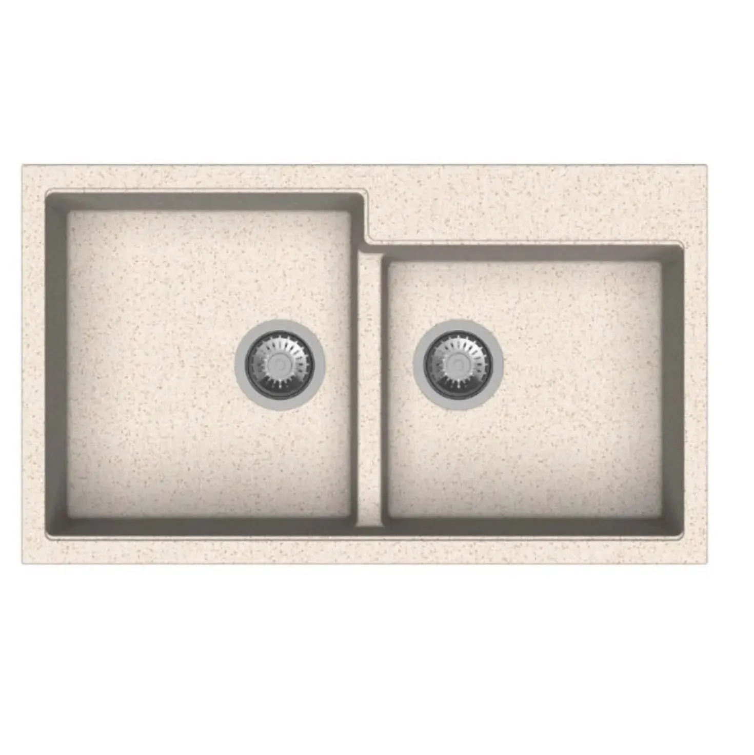 Lavello da incasso in quarzo 2 vasche 86x50 cm avena