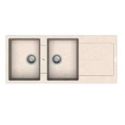 Lavello da incasso in quarzo 2 vasche 116x50 cm avena