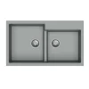 Lavello da incasso in quarzo 2 vasche 86x50 cm grigio
