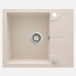 Lavello granito 1 vasca gocciolatoio Idrostile sifone 490x194 mm beige