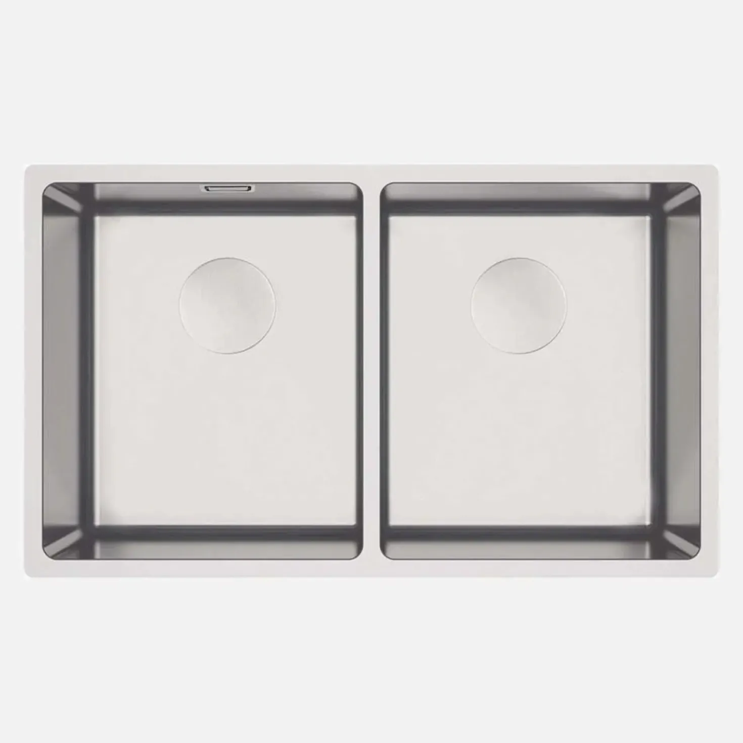 Lavello incasso 2 vasche Idrostile con sifone 440x200 mm acciaio spazzolato