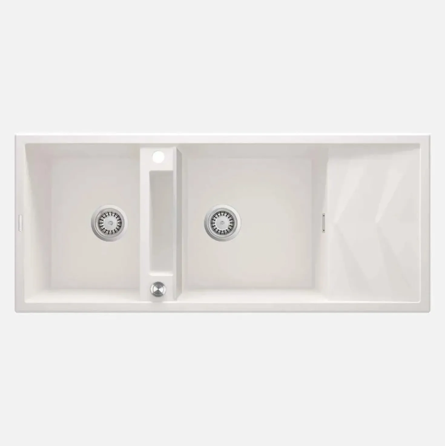 Lavello magnetico 2 vasche gocciolatoio Idrostile Guayos 500x224 mm Alabastro