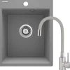 Lavello rubinetto 1 vasca Idrostile Bayamo 500x211 mm grigio metallizzato