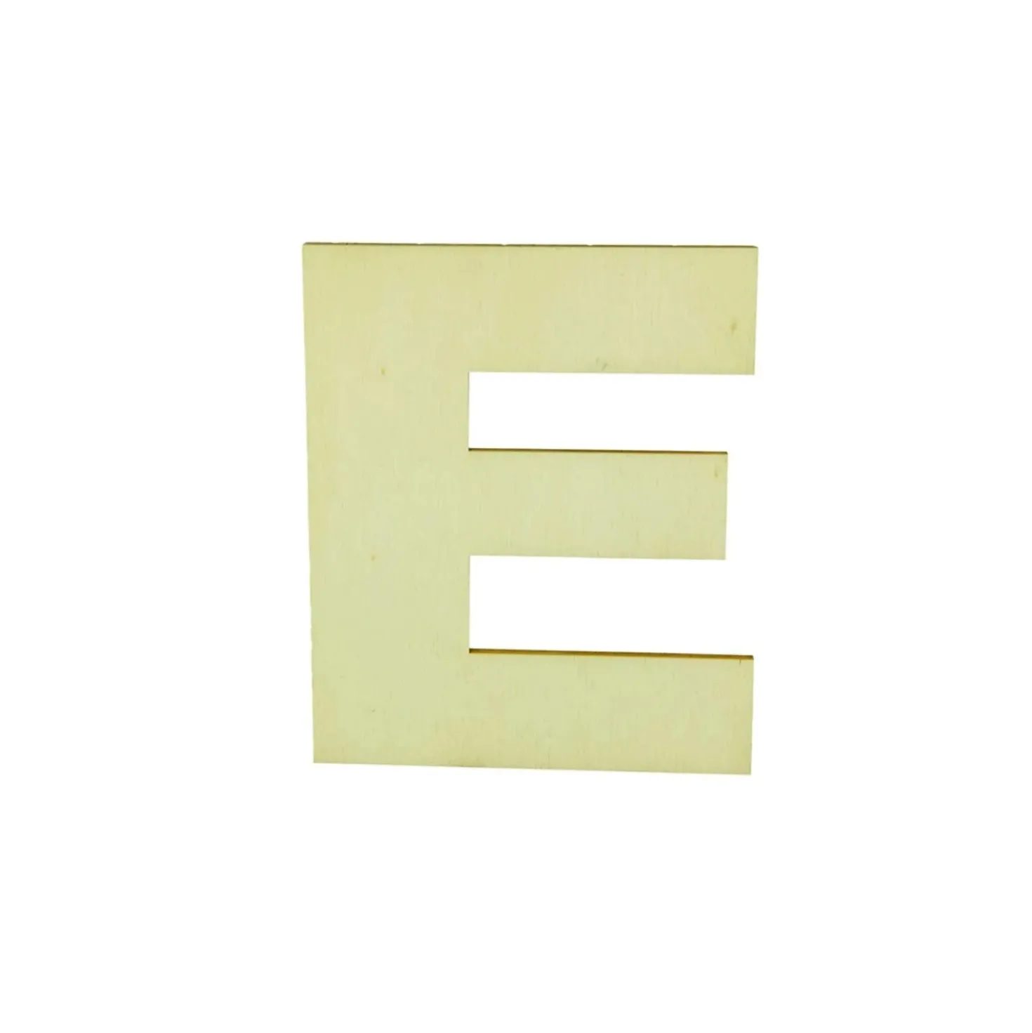 Lettera E decorativa in legno 12 cm