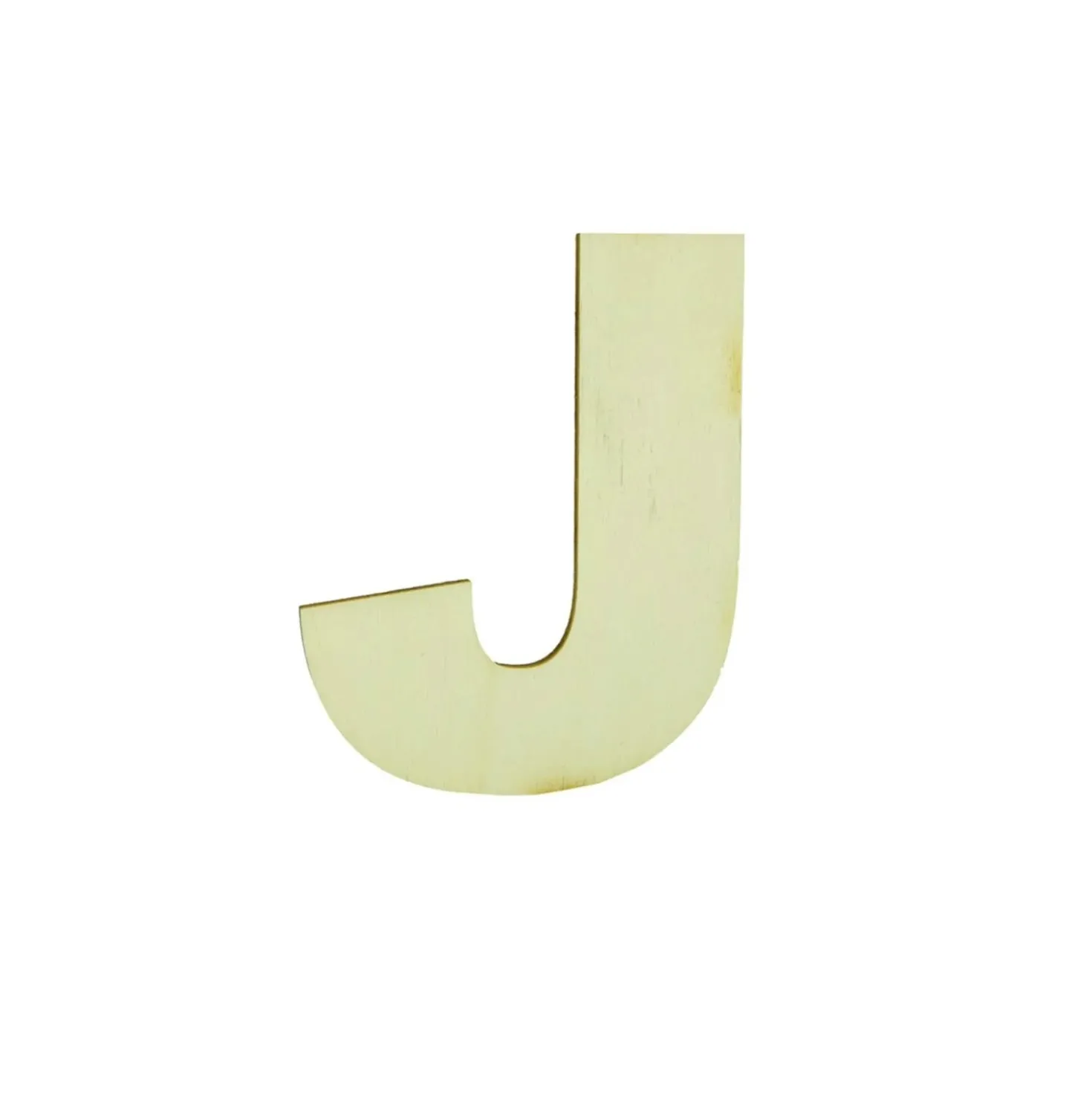 Lettera J decorativa in legno 12 cm