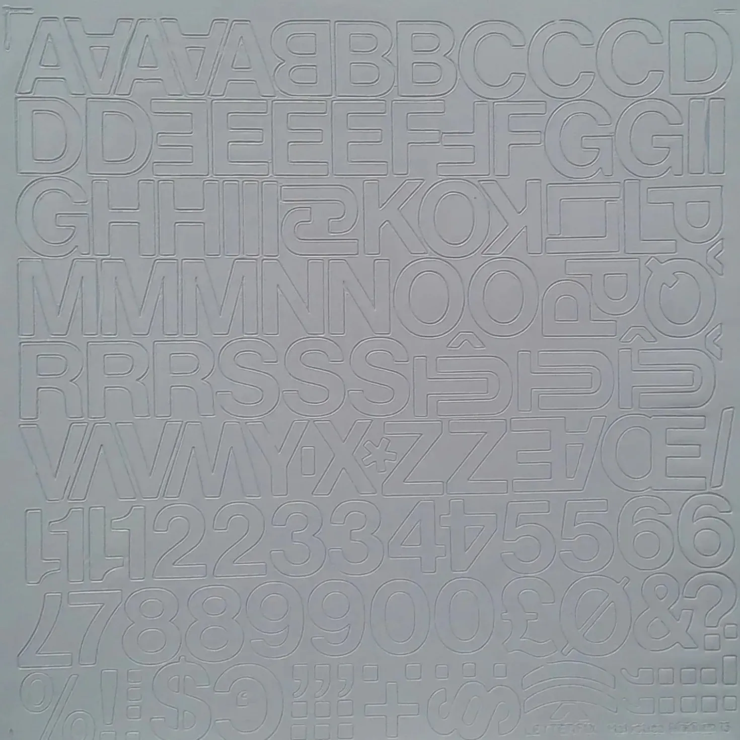 Lettere e numeri adesivi Letterfix bianco 304 pz