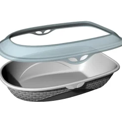 Lettiera gatti aperta con sacco para schizzi Sabbia 60x40x18 cm