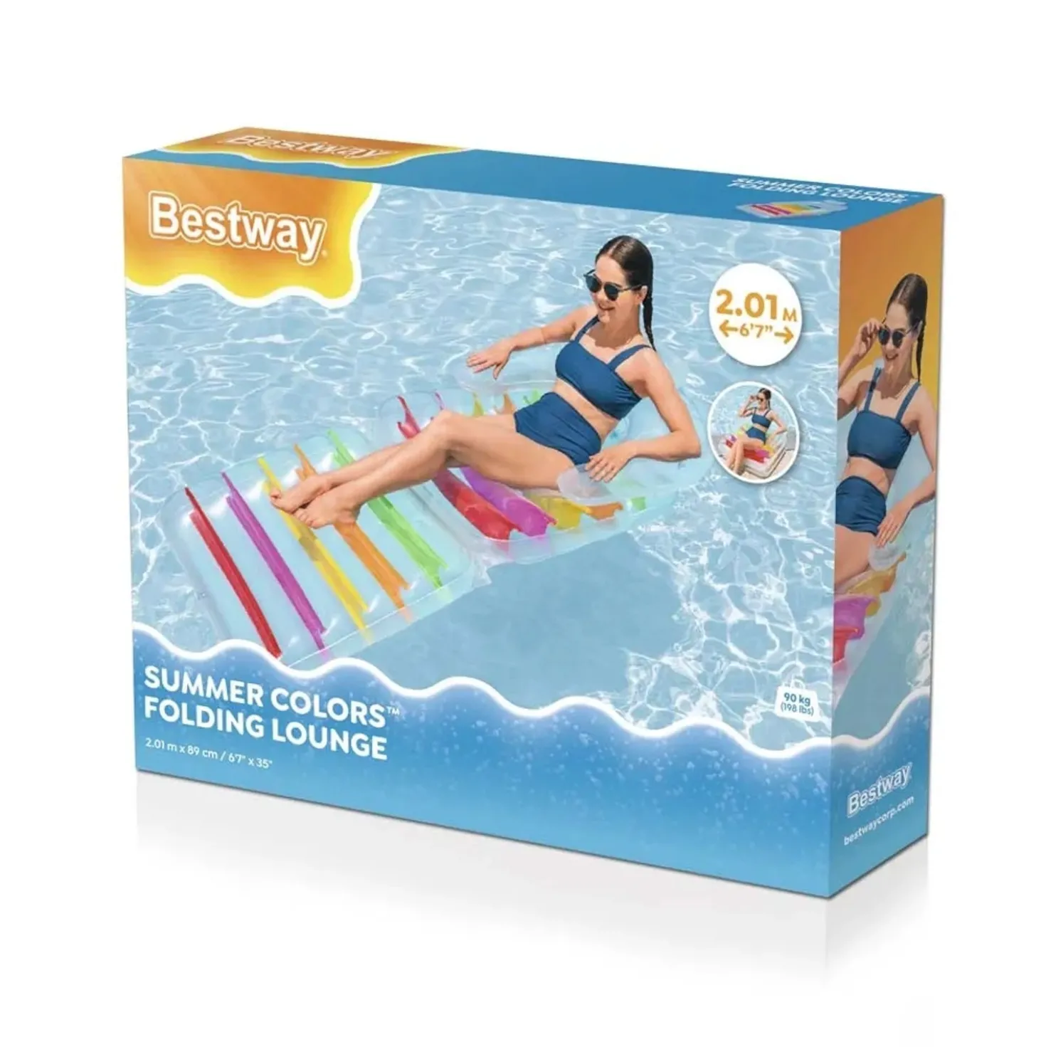 Lettino galleggiante pieghevole Bestway® Summer Colors™ - 2,01 m x 89 cm