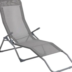 Lettino prendisole Pando Grigio 140x61x57-96,5 cm