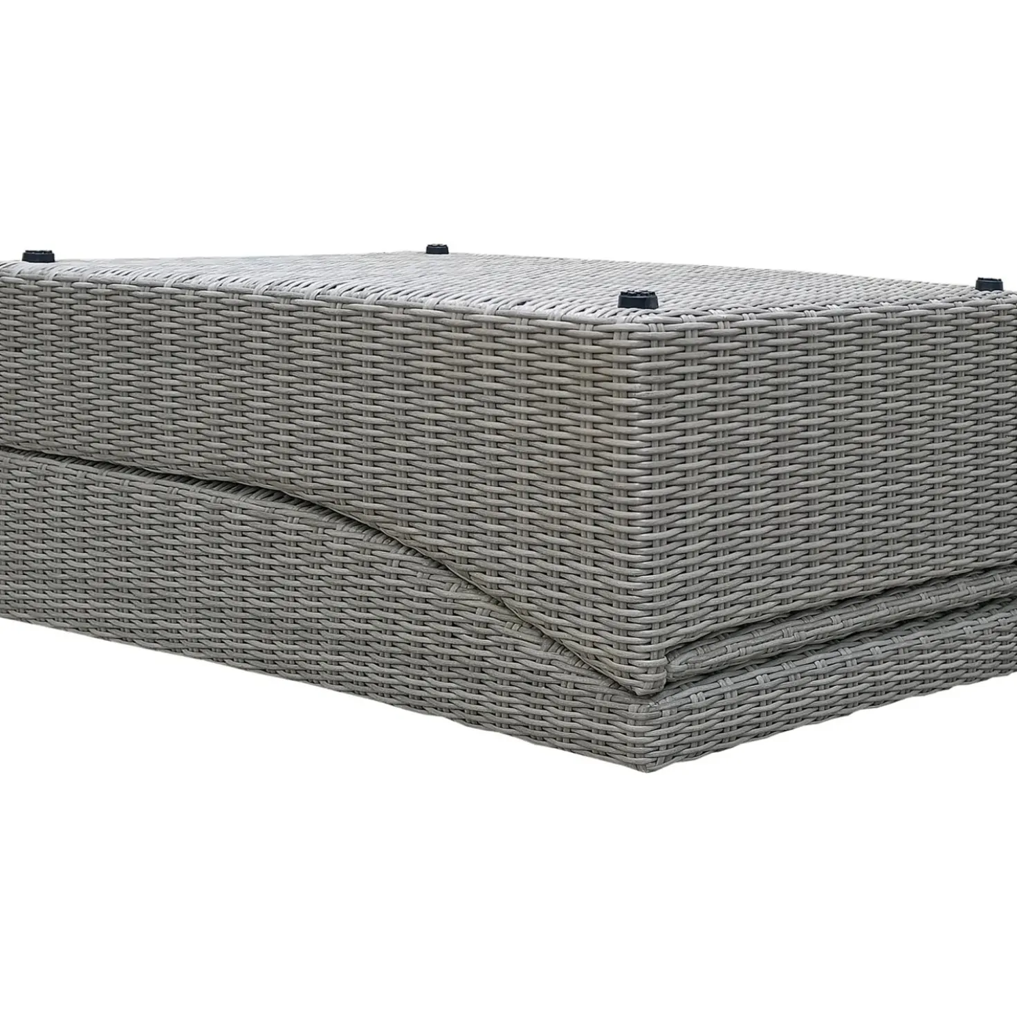 Lettino prendisole pieghevole e reclinabile in acciaio e wicker grigio