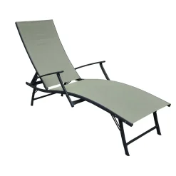 Lettino prendisole pieghevole acciaio e textilene 182x60 cm H 93 cm antr