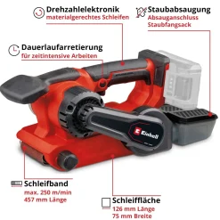 Levigatrice a nastro Einhell TP-BS 18/457 Li BL 18 V - Solo