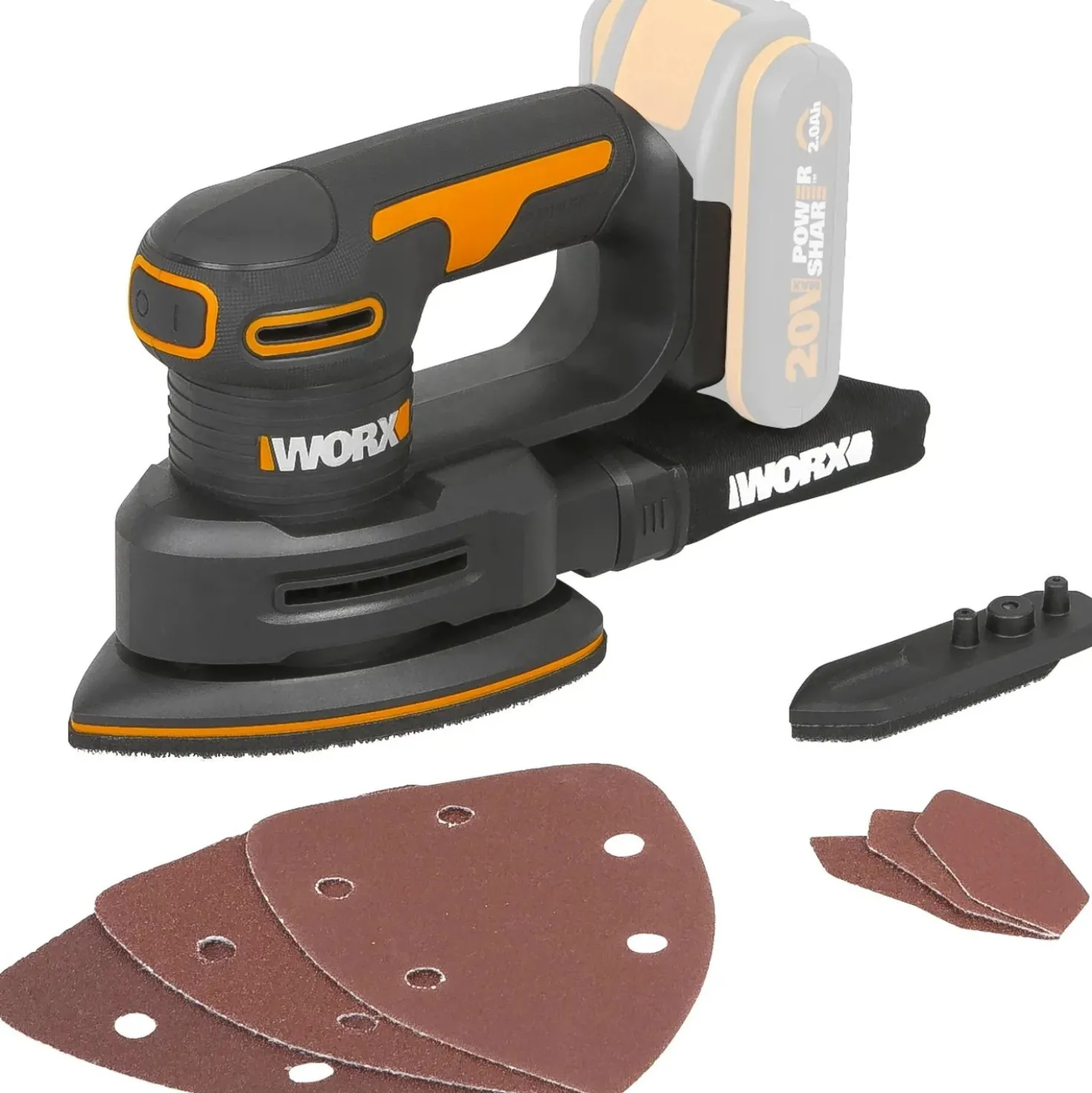 Levigatrice Mouse Worx WX822.9 20 V - solo corpo macchina