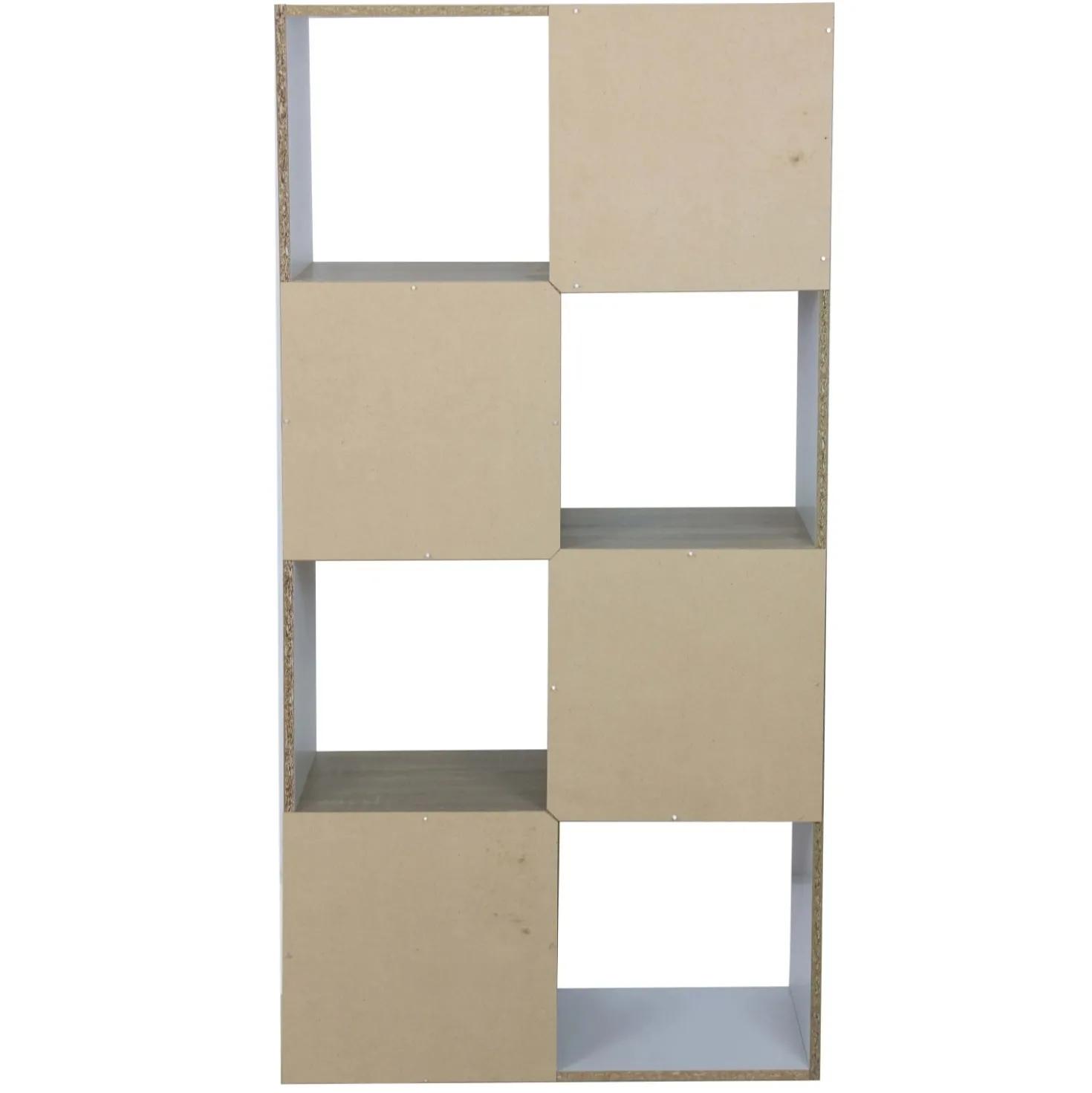 Libreria 8 vani in pannello truciolare Bianco-Sonoma 60x30x120 cm