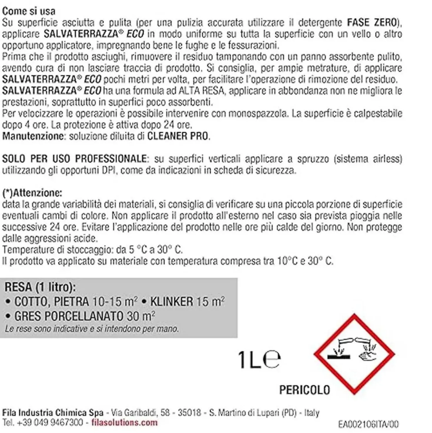 Liquido protettivo Fila terrazze balconi anti-infiltrazione 1 l