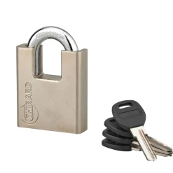 Lucchetto a cilindro arco acciaio nikel protetto 60 mm 4 chiavi