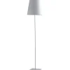 LUCE ambiente Design piantana Elvis in metallo paralume in tessuto bianco