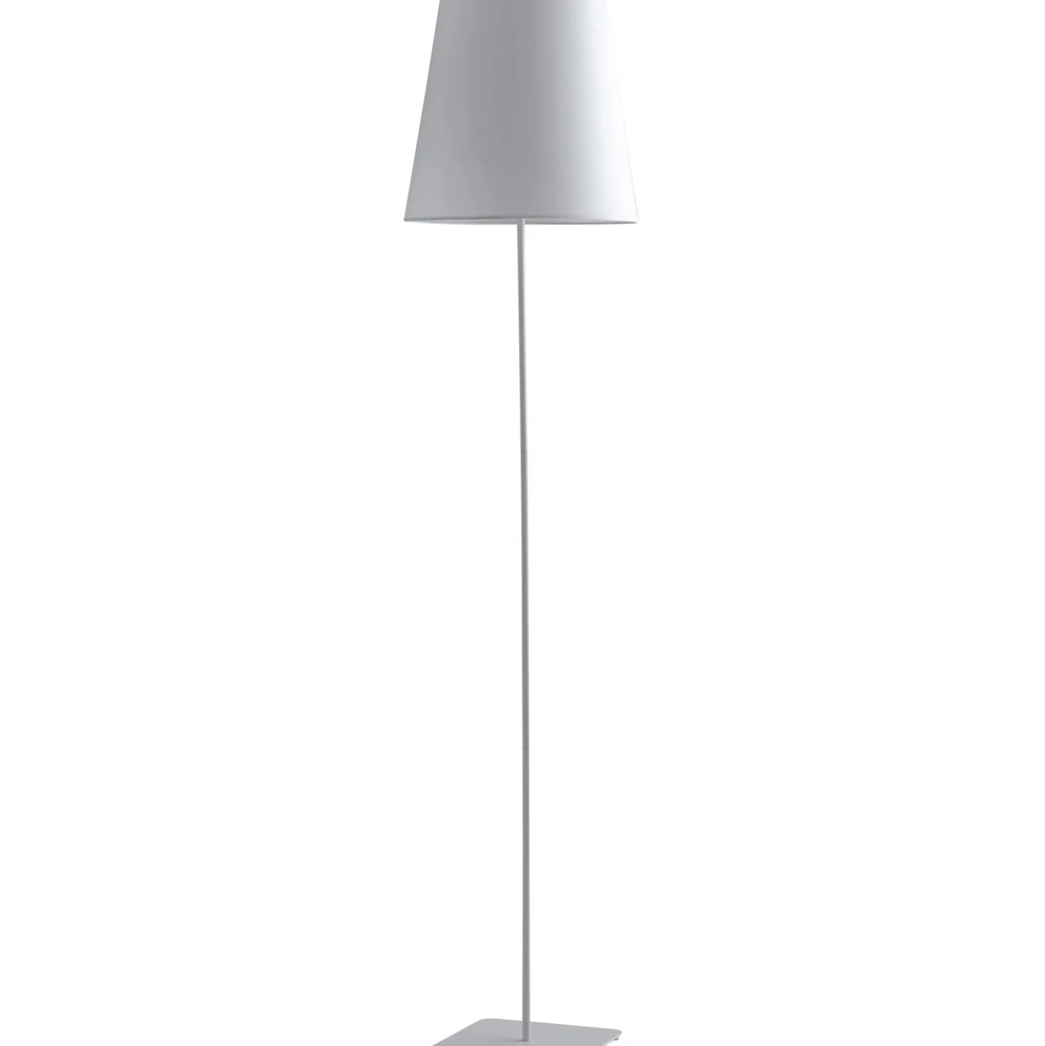 LUCE ambiente Design piantana Elvis in metallo paralume in tessuto bianco