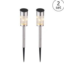 Luci solari da giardino a picchetto 2 pz
