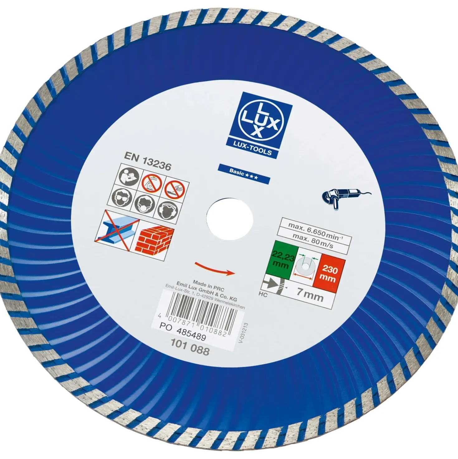 LUX-TOOLS Disco diamantato per smerigliatrice LUX-TOOLS Classic Stone Ø 230 mm