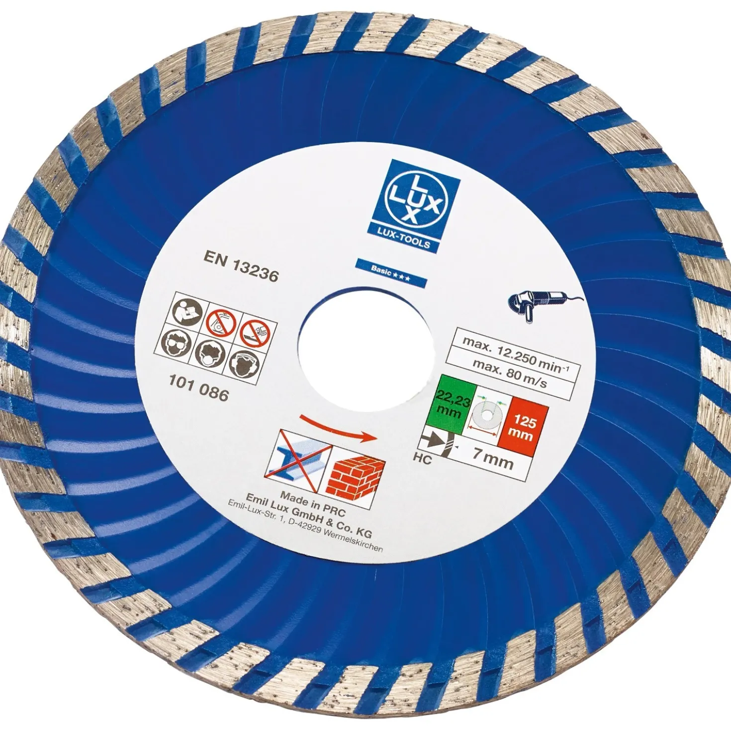 LUX-TOOLS Disco diamantato per smerigliatrice LUX-TOOLS Classic Stone Ø 125 mm