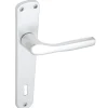 Maniglia alluminio con placca foro patent argento