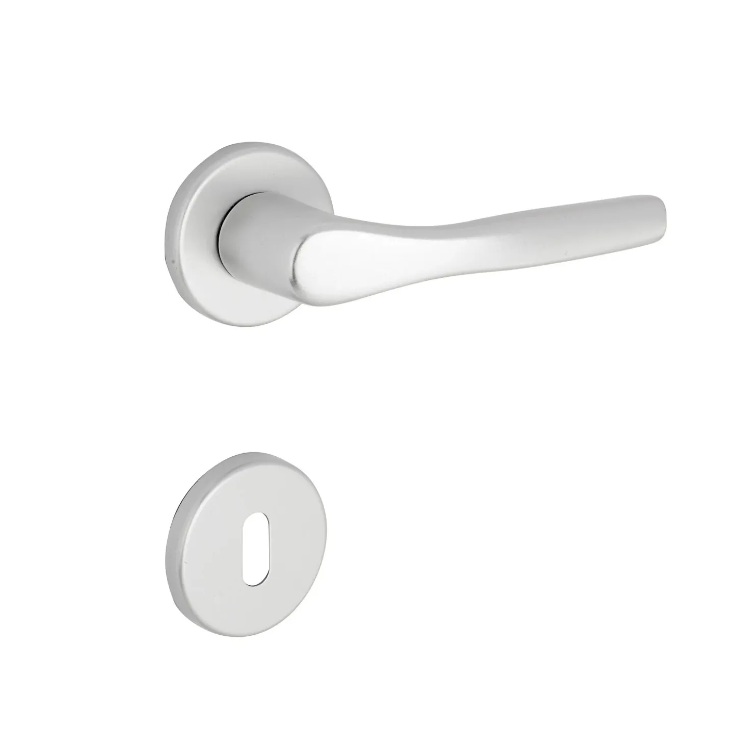Maniglia in alluminio Bica con rosette e bocchette patent 50 mm argento